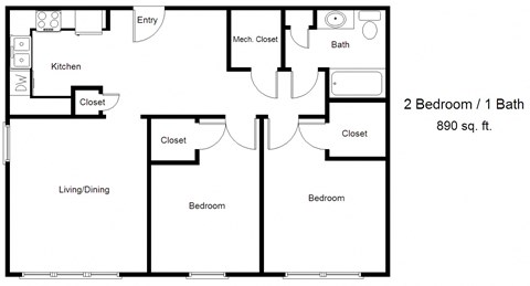 Two Bedroom and One Bathroom